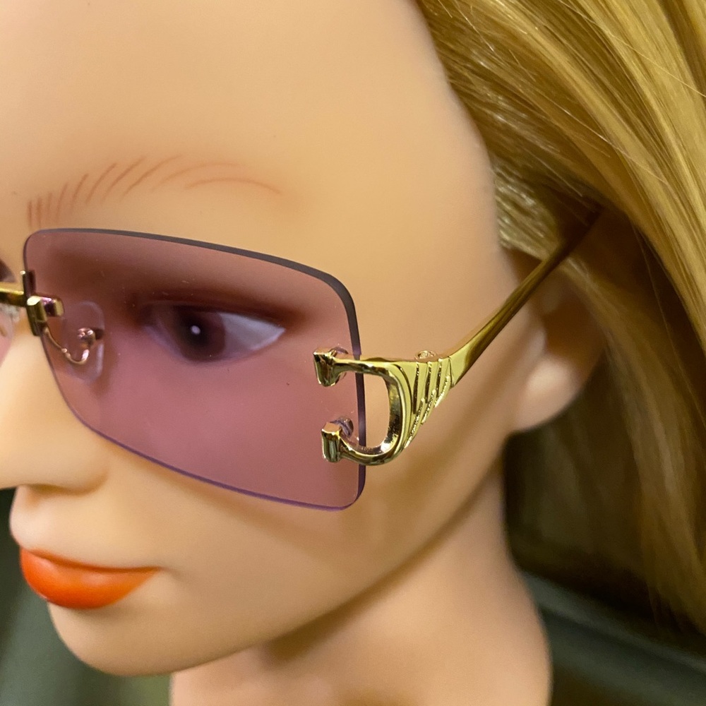 Modern Purple Claw Rectangular Sunglasses - image 1